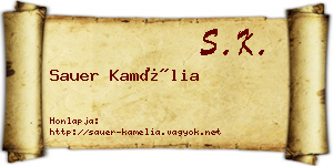 Sauer Kamélia névjegykártya